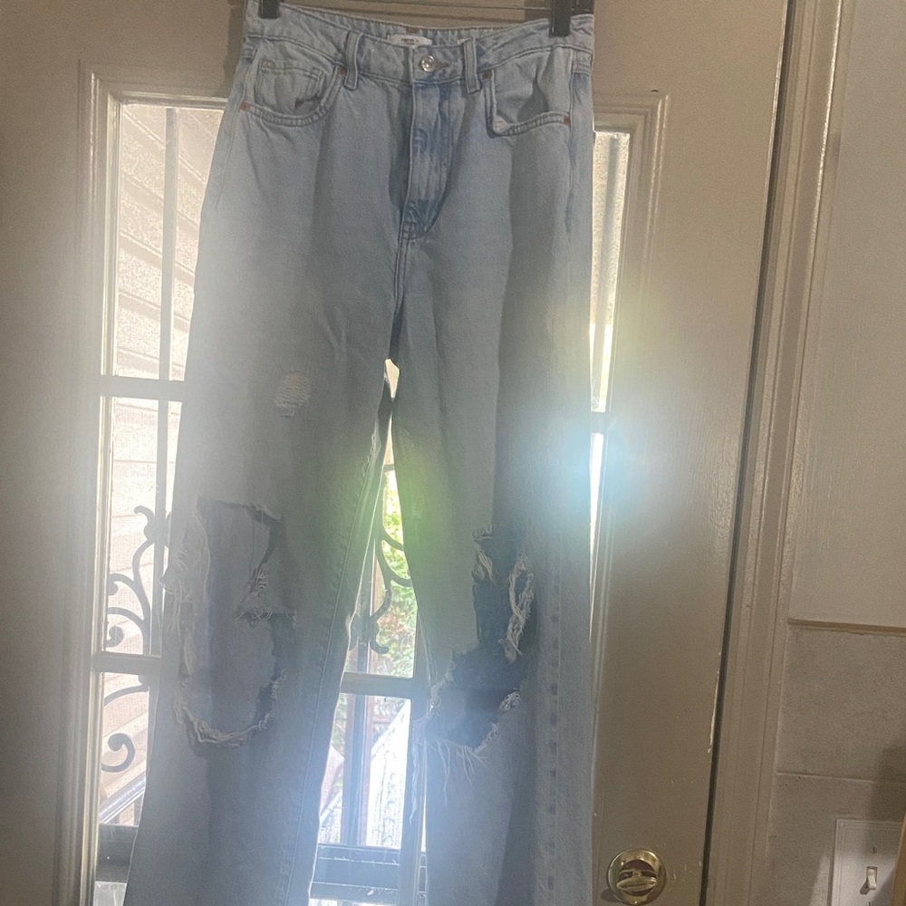 Distressed Light Blue Jeans Forever 21